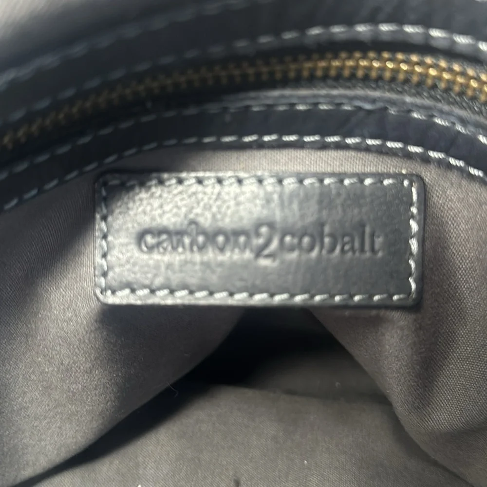 CARBON2COBALT BLACK Carbon 2 Cobalt Leather Messenger Crossbody Bag